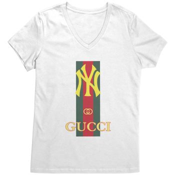 Gucci Logo New York Yankees Womens V-Neck Shirt