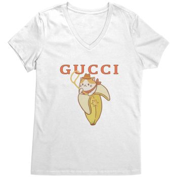 Gucci x Bananya Print Womens V-Neck Shirt