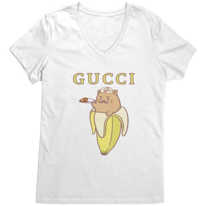 Gucci x Namaste Bananya print Womens V-Neck Shirt