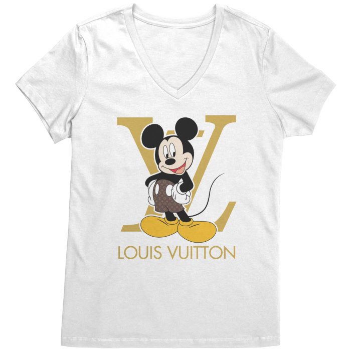 Louis Vuitton Mickey Mouse Womens V-Neck Shirt