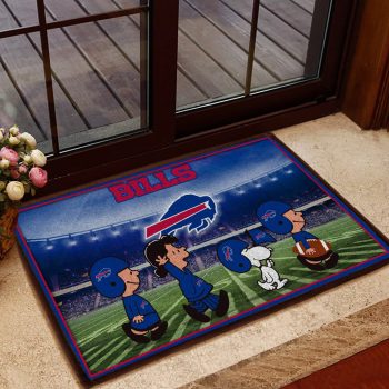 Buffalo Bills NFL Snoopy And Friends At The Football Stadium Doormat Welcome Mat DM1765