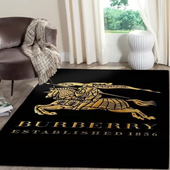Burberry Big Logo Luxury Brand Area Rug Carpet Living Room Rug Floor Decor RR2777