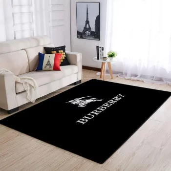 Burberry Black Luxury Brand Area Rug Carpet Living Room Rug Floor Decor RR2772