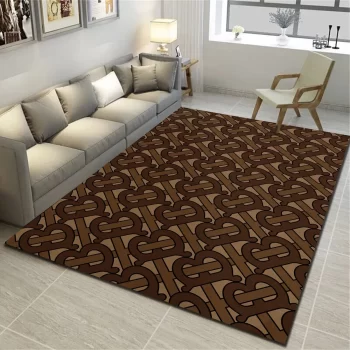 Burberry Brown Logo Luxury Brand Area Rug Carpet Living Room Rug Floor Decor RR2775