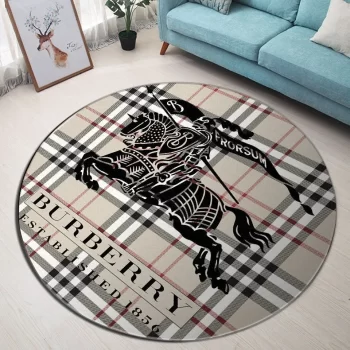Burberry Established 1856 Luxury Brand Fashion Round Rug Carpet Floor Decor RR1009
