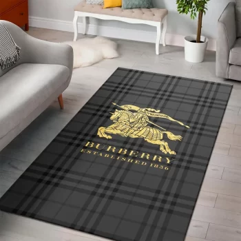 Burberry Grey Luxury Brand Area Rug Carpet Living Room Rug Floor Decor RR2778