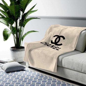 Chanel Beige Fashion Luxury Brand Premium Fleece Sherpa Blanket Sofa Decor BL3110