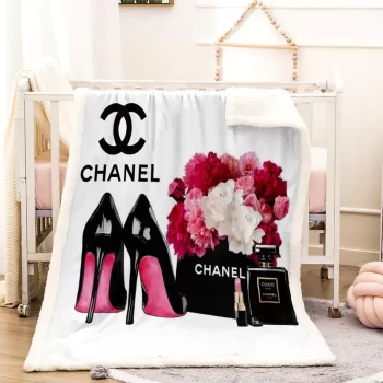 Chanel Coco Luxury Brand Premium Fleece Sherpa Blanket Sofa Decor BL3065