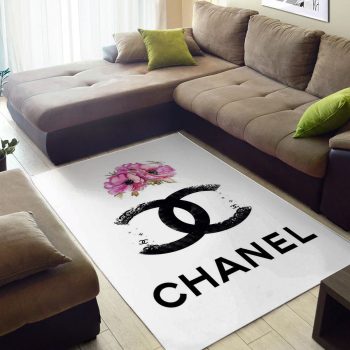 Chanel Flower Luxury Brand Premium Logo Area Rug Carpet Floor Decor RR2731