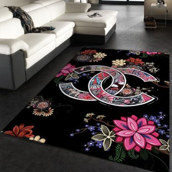 Chanel Flowers Art Luxury Brand Area Rug Carpet Floor Decor Living Room RR2681