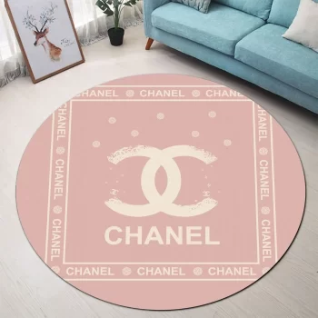 Chanel Pinky Luxury Brand Fashion Round Rug Carpet Floor Decor RR1025