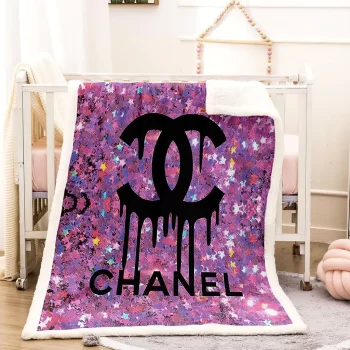 Chanel Rainbow Luxury Brand Premium Fleece Sherpa Blanket Sofa Decor BL3018