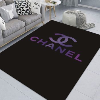 Chanel Violet Logo Fashion Luxury Brand Premium Area Rug Carpet Floor Decor RR2666