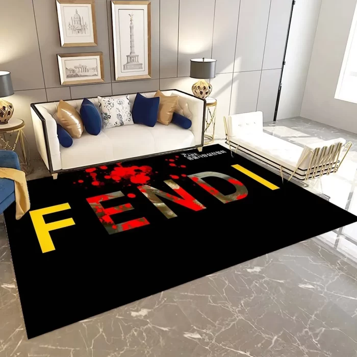 Fendi Fashion Logo Limited Luxury Brand Area Rug Carpet Floor Decor RR3158