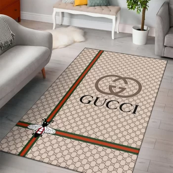 Gucci Bee Beige Luxury Fashion Luxury Brand Premium Area Rug Carpet Floor Decor RR2613