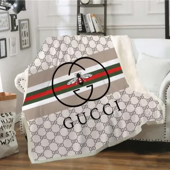 Gucci Bee Logo Fashion Luxury Brand Fleece Blanket Comfortable Blanket BL3195