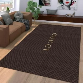 Gucci Brown Luxury Area Rug For Living Room Bedroom Carpet Floor Decor Mat RR3038