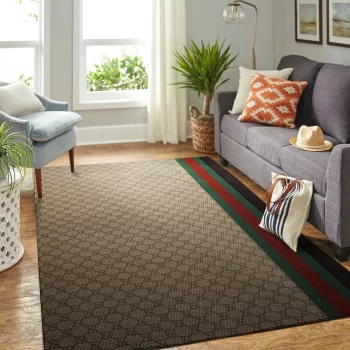 Gucci Brown Luxury Area Rug For Living Room Bedroom Carpet Floor Decor Mat RR3042