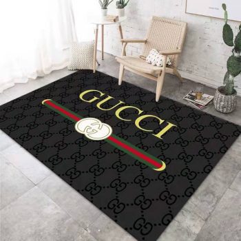 Gucci Logo Fashion Luxury Brand Area Rug Carpet Floor Decor Luxury Brand RR2700