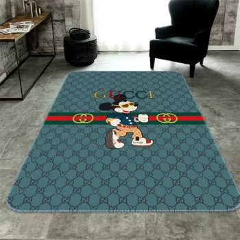 Gucci Mickey Mouse Luxury Brand Premium Logo Area Rug Carpet Floor Decor RR2734