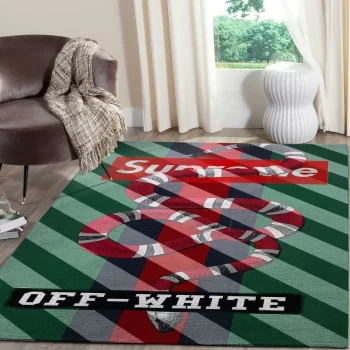 Gucci Supreme Off-White Luxury Area Rug For Living Room Bedroom Carpet Floor Decor Mat RR2965