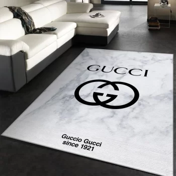 Gucci White Luxury Area Rug For Living Room Bedroom Carpet Floor Decor Mat RR2955