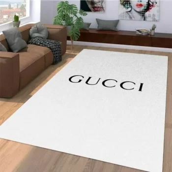 Gucci White Luxury Area Rug For Living Room Bedroom Carpet Floor Decor Mat RR2959