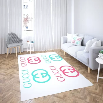 Gucci White Luxury Area Rug For Living Room Bedroom Carpet Floor Decor Mat RR2960