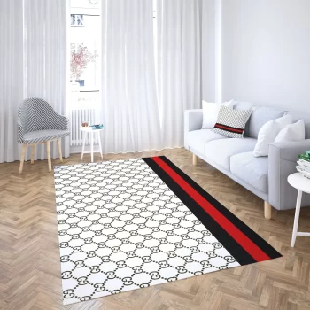 Gucci White Luxury Area Rug For Living Room Bedroom Carpet Floor Decor Mat RR2961
