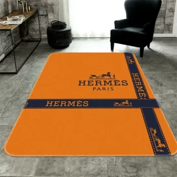 Hermes Orange Fashion Area Rug Carpet Floor Decor Luxury Brand RR2592