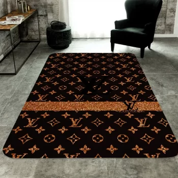 Louis Vuitton Brown Luxury Fashion Luxury Brand Premium Area Rug Carpet Floor Decor RR2622