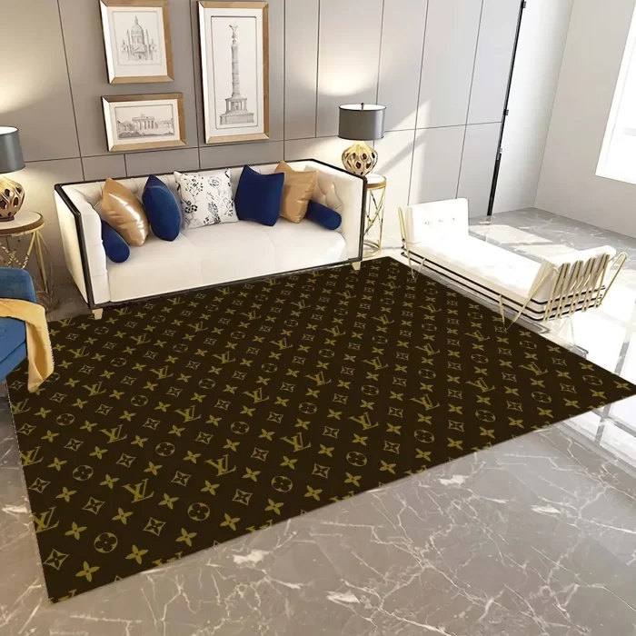Louis Vuitton Fashion Logo Limited Luxury Brand Area Rug Carpet Floor Decor RR3174