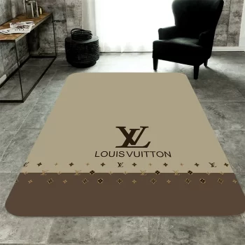 Louis Vuitton Light Grey Luxury Fashion Luxury Brand Premium Area Rug Carpet Floor Decor RR2620