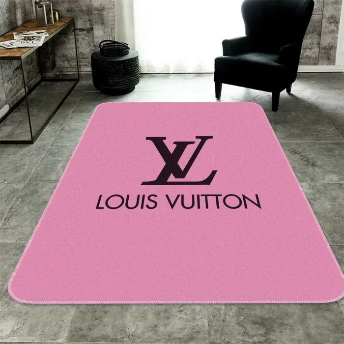 Louis Vuitton Light Pink Fashion Area Rug Carpet Floor Decor Luxury Brand RR2590