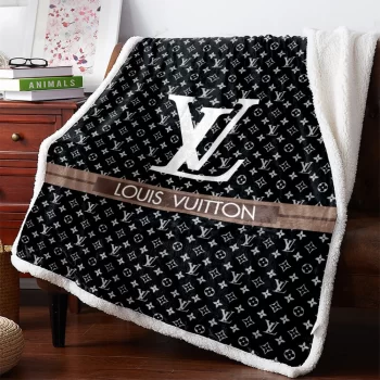 Louis Vuitton Luxury Premium Brand Fleece Sherpa Blanket Sofa Decor BL3138