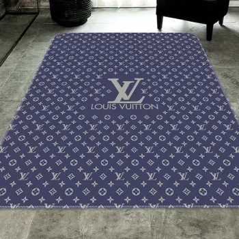 Louis Vuitton Navy Area Rug Fashion Area Rug Carpet Floor Decor Luxury Brand RR2596