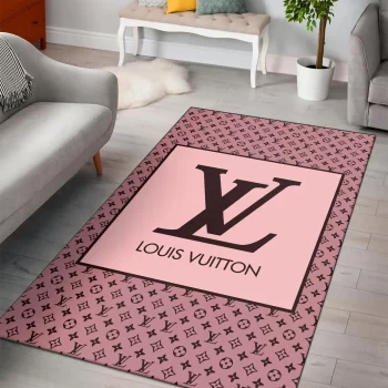 Louis Vuitton Pink Luxury Fashion Luxury Brand Premium Area Rug Carpet Floor Decor RR2619
