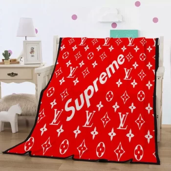 Louis Vuitton Supreme Fashion Luxury Brand Fleece Blanket Comfortable Blanket BL3186