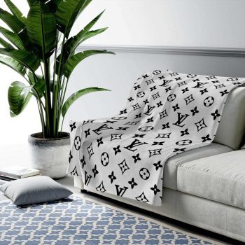 Louis Vuitton Supreme White Fashion Luxury Brand Premium Fleece Sherpa Blanket Sofa Decor BL3108
