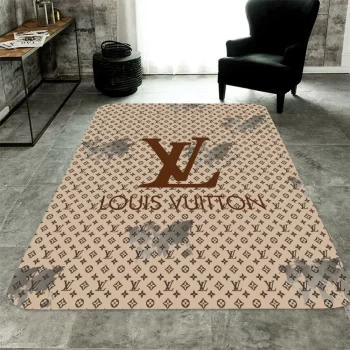 Louis Vuitton Wheat Luxury Fashion Luxury Brand Premium Area Rug Carpet Floor Decor RR2618