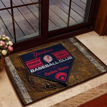 New York Yankees MLB Retro Vintage Style Custom Name Personalized Doormat Welcome Mat DM1734