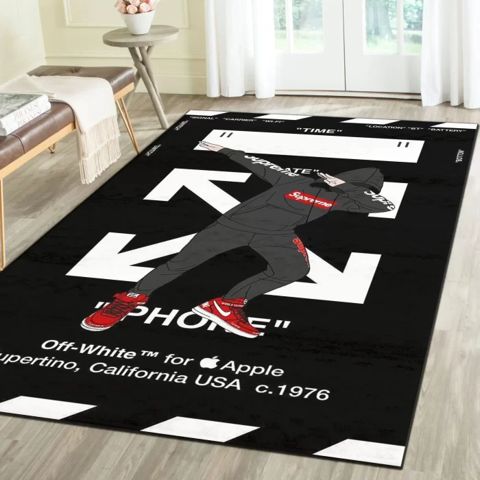 Off-White Fashion Logo Limited Luxury Brand Area Rug Carpet Floor Decor RR3130