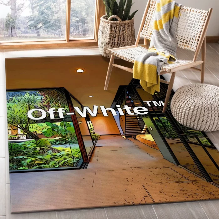 Off-White Poster Area Rug Fashion Brand Rug Floor Decor Floor Decor RR2878