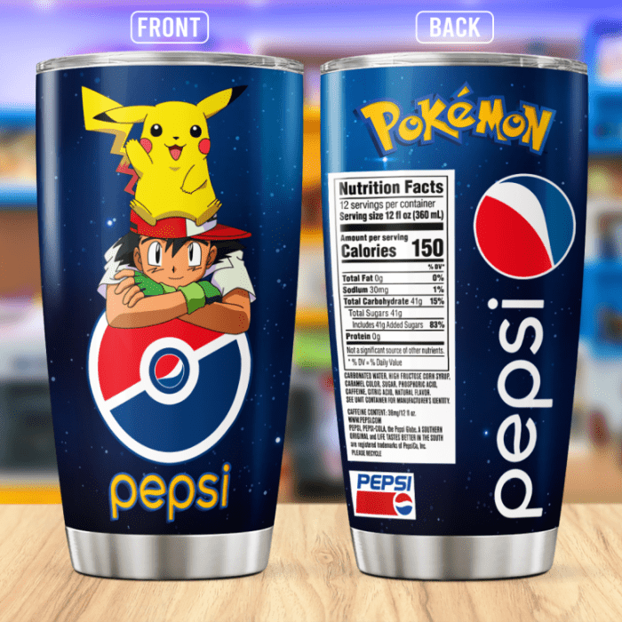 Pokemon Pepsi Stainless Steel Tumbler 20oz