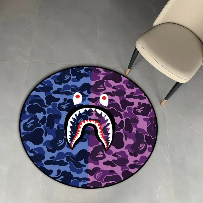 Supreme Bape Round Rug Carpet Luxury Brand Fashion Floor Decor RR1002