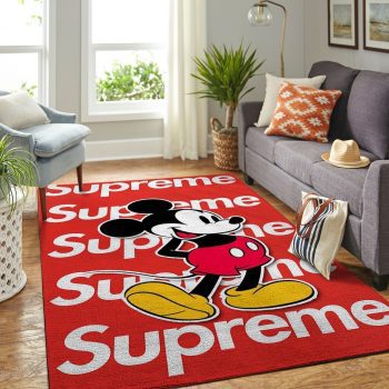 Supreme Mickey Mouse Logo Luxury Area Rug Carpet Floor Decor RR2746