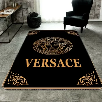 Versace Gold Fashion Limited Luxury Brand Premium Area Rug Carpet Floor Decor RR2709
