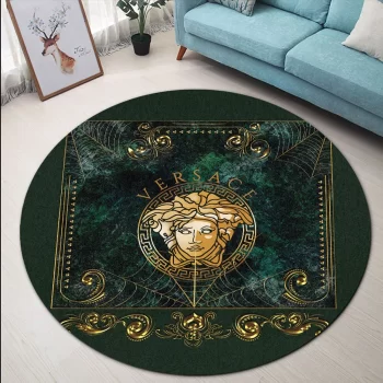 Versace Medusa Luxury Brand Round Rug Carpet Floor Decor RR1063