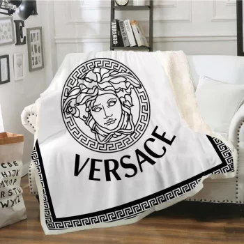 Versace White Fashion Luxury Brand Fleece Blanket Comfortable Blanket BL3198