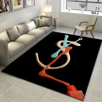 Yves Saint Laurent Fashion Logo Limited Edition Luxury Brand Area Rug Carpet Floor Decor RR3087